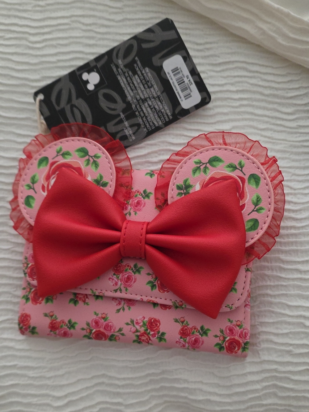 Loungefly Pink Floral Wallet with Red Bow